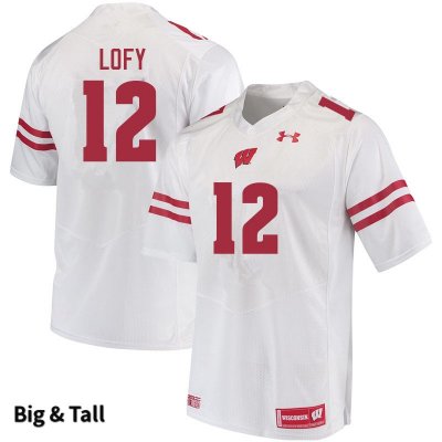 Men's Wisconsin Badgers NCAA #12 Max Lofy White Authentic Under Armour Big & Tall Stitched College Football Jersey MO31H58NA